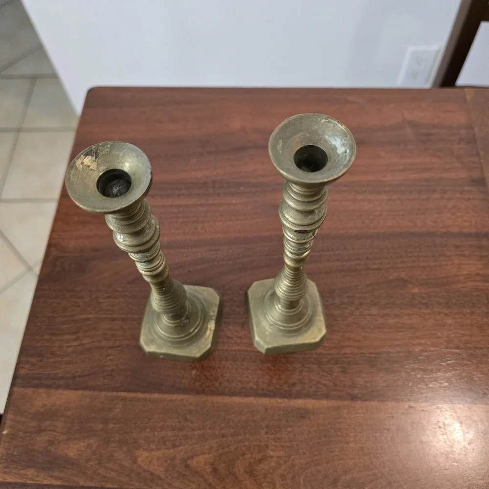 Elegant Brass Candlestick Holders Set Of 2 Vintage‎